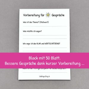 Block «Gesprächs-Vorbereitung»