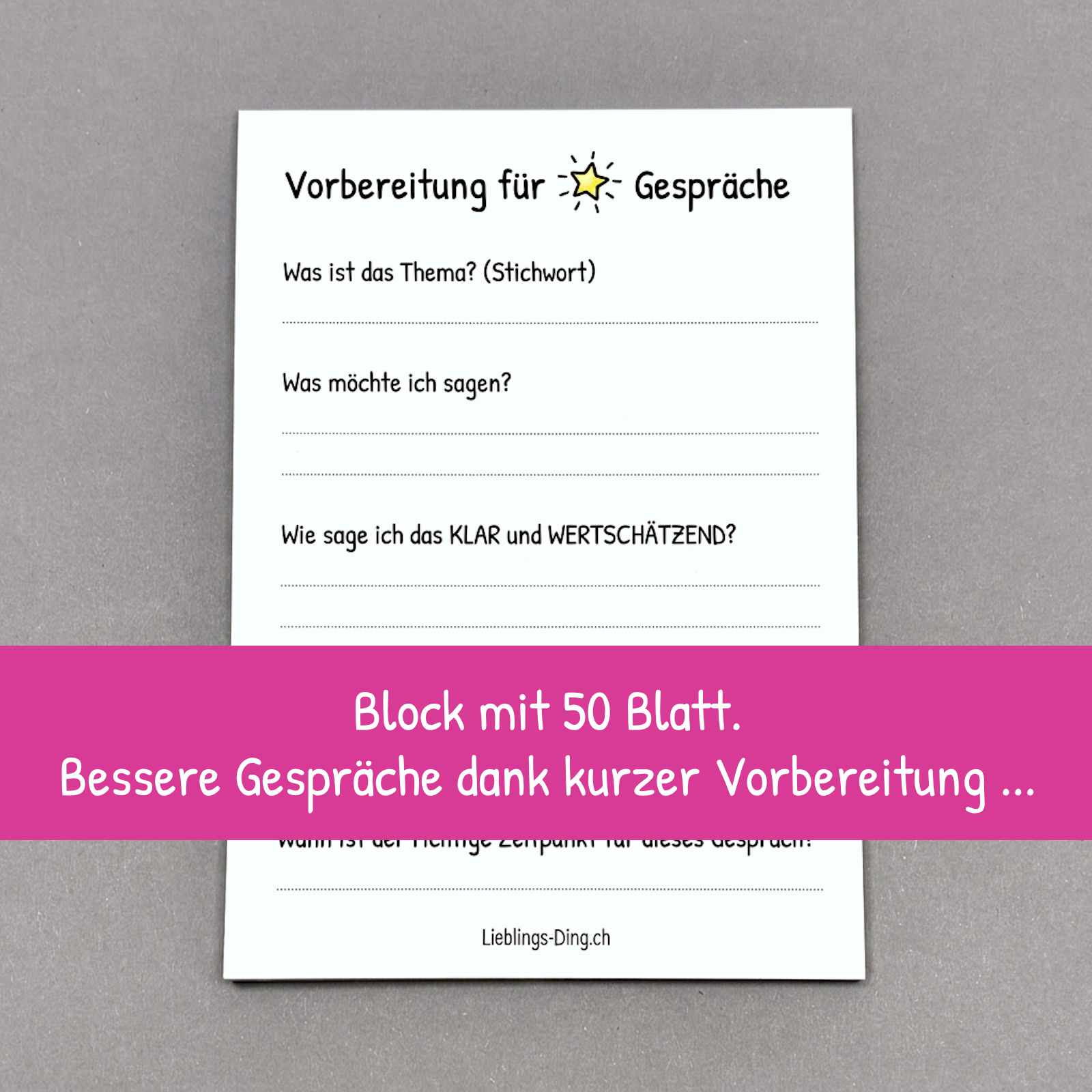 Block «Gesprächs-Vorbereitung»